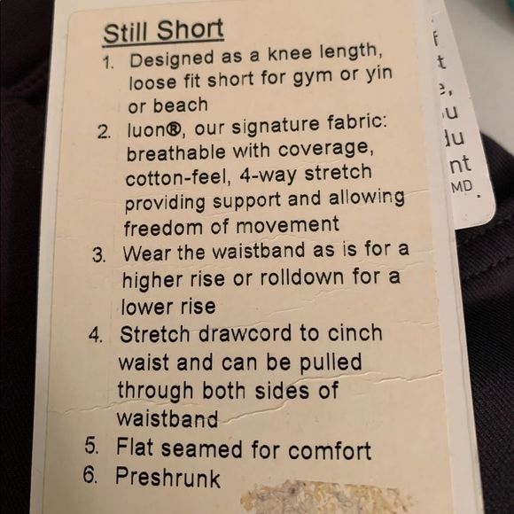 Lululemon Still Knee Length Shorts, Size 2, NWT - Picture 8 of 10